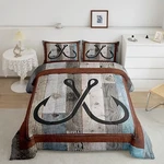Manfei Hook Nautical Kids Comforter Set Queen Size,lake House Fishing Ca.... Fixed Price $117.19.