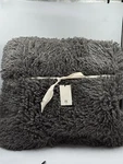 Nwt Banana Republic Home Shag Faux Fur Throw Blanket, 80X96, Queen, Thunder Gray. Fixed Price $125.00.