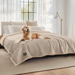 Reversible Waterproof Pet Blanket - King Size Sherpa Fleece 100"X85. Fixed Price $98.99.