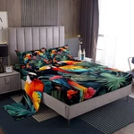 Manfei Tropical Birds Bed Sheet Queen Set,jungle Parrot Wild Animal Shee.... Fixed Price $69.08.