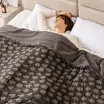 Bearhug Electric Blanket Twin Size 62" 84", Grey Flower Patterns Faux Fur &.... Fixed Price $109.31.
