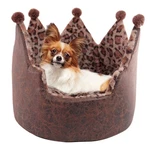 Luxury Leopard Print Crown-shaped Bed Small Dogs & Cats Cozy Stylish Plush Pet. Fixed Price $60.38.
