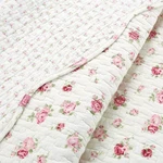 Sweet Pink Roses 3P Queen Quilt Set : Cotton Cottage Romantic Cozy Shabby Floral. Fixed Price $89.45.
