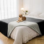 Waterproof Reversible Pet Blanket For Couch & Bed, 82"X120", Black Grey. Fixed Price $100.99.