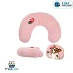 U-shaped Pink Pet Pillow Cats & Dogs Fluffy Comfort With Washable Cover. Fixed Price $12.99.