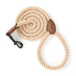 Mile High Life Dog Braided Cotton Rope Leashes With Leathe. Fixed Price $22.39.