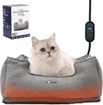 Cozy Heated Pet Bed For Cats & Dogs - Electric Warmer In Ash Gray. Fixed Price $93.99.