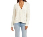Karen Kane Cable Knit Cardigan Sweater Cream. Fixed Price $103.00.