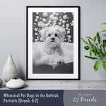 Pet Dogs The Bathtub Funny Bathroom Wall Art Poster Print Breeds G-z. Fixed Price $26.99.