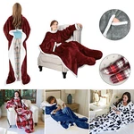 Catalonia Sherpa Wearable Blanket With Sleeves Foot Pockets Throw Robe. Fixed Price $55.99.