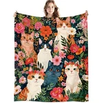 Floral Blanket, Cottagecore Wildflower Cats Throw Blankets For Hom.... Fixed Price $44.80.