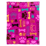 Puppy Paws Pink Plush Blanket 50X60 Cute Kid's Print Throw. Fixed Price $19.95.