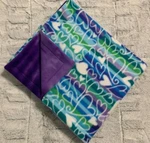 Dog Fleece Blanket New Medium 28" X 46" Blue And Purple Hearts & Tie Die. Fixed Price $30.00.