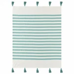 Homeroots 516554 Blue & White Woven Cotton Striped Throw Blanket. Fixed Price $19.24.