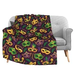 Dujiea Colorful Mask For Mardi Gras Fuzzy Flannel Blanket Throw 40"X50", Supe.... Fixed Price $39.53.