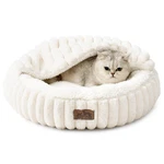 Cat Bed Hooded Blanket Round Fluffy Anti-anxiety Donut Cuddler 20X20X6IN. Fixed Price $50.41.