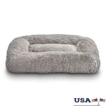 Large Dog Bed Furry Bolster Plush Calming Supportive Foam Machine Washable. Fixed Price $33.73.