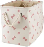 Pet Storage Collection Paw And Bone Print, Small Rectangle, 14X8X9", Rose. Fixed Price $31.71.