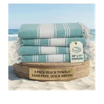 Casa Platino Turkish Beach Towels 4 Pack Turquoise White 39X71 Sand-free. Fixed Price $39.99.