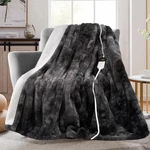 Maxeve Electric Heated Faux Rabbit Fur Blanket THROW-50" 60", Grey. Fixed Price $56.84.