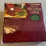 Cannon Sure Fit Recliner 3 Piece Burgundy Denim Woven Slipcover Usa Made. Fixed Price $29.00.