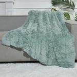 Gonaap Fuzzy Faux Fur Throw Blanket Twin Size Ice Blue Super Soft Cozy Plush .... Fixed Price $62.69.