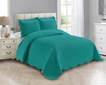 Luxury Oversized Coverlet Embossed Bedspread Set Solid Turquoise Full/queen. Fixed Price $40.40.