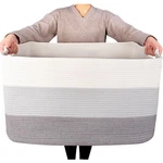 22IN Extra Large Blanket Basket Holder Living Room, Rectangle Rope Woven Stor.... Fixed Price $43.65.