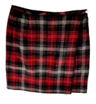 Eddie Bauer Skirt Womens 10 Tall Red Tartan Plaid Wool Lined Blanket Stitch Wrap. Fixed Price $24.88.