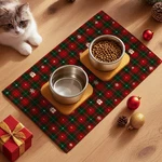 Christmas Plaid Pet Food Mat Holiday Spill-proof Dog Cat Feeding 24 X 16 Inch. Fixed Price $19.78.