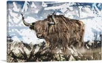 Artcanvas Highland Cow Field Painting Home Decor Print. Fixed Price $80.09.