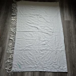 Herringbone Woven Throw Blanket Gray White Fringe Soft Acrylic 55X72 Picnic Wine. Fixed Price $14.94.