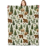 Bear Cute Woodland Pine Tree Retro Throw Blankets,birthday Gifts For .... Fixed Price $43.27.
