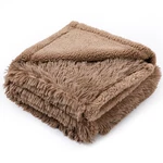Maidewow Brown Long Faux Fur Calming Dog Blankets For Bed Covers Fluffy Sherpa. Fixed Price $64.24.