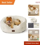 Round Dog Bed Sherpa Fleece 25" Washable Anti-slip Indoor Pet Comfort. Fixed Price $47.98.