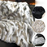 Natural Luxury Rabbitd Hide Fur Warm Throw Bedspread Blanket Carpet King Queen. Fixed Price $109.99.