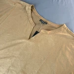 Lane Bryant Brown Microsuede Top Plus Size 18/20 Short Sleeve Split Neck Stretch. Fixed Price $24.99.