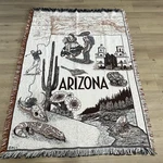 Pure Country Weavers State Of Arizona Woven Tapestry Blanket. Fixed Price $38.00.