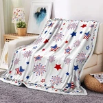 Red Blue Stars Throw Blanket, 4TH Of July Independence Day Fleece Blank.... Fixed Price $34.39.