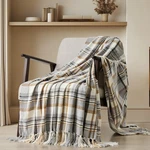 Throw Blanket Chenille Plaid Grey Beige 60 X80 Lightweight Couch Bed Evergrace. Fixed Price $59.99.