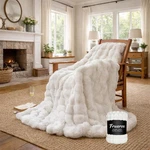 Luxury Double-sided 3D Bubble Faux Fur Throw Blanket Ultra Plush & Fluffy C.... Fixed Price $62.96.