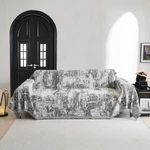 Washable Boho Couch Cover For Dogs, Deep Grey Geometric Sofa Protector 91"X118. Fixed Price $93.99.