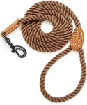 Mile High Life Dog Leash Braided Cotton With Leather Tip Dark Brown 4 Feet. Fixed Price $22.08.