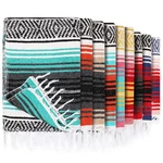 Peryiter 9 Pcs Mexican Blanket Bulk Large Yoga Striped Falsa With Fri.... Fixed Price $139.27.