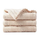 Battilo Cream Ivory Cable Knit Throw Blankets For Couch, 50" X 60",. Fixed Price $50.99.