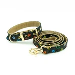 Black Dog Leash & Collar Set, Designer Fashion Luxury Pu Leather Monogram. Fixed Price $28.00.