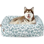 Nxwjoy Rectangle Bed For Medium Small Dogs - Large, Leopard Blue. Fixed Price $34.99.