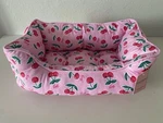 Juicy Couture Velour Cuddler Dog Pet Bed Cherries Cherry Pink 24 X 14 8 New. Fixed Price $34.00.