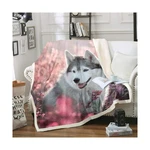 Feelyou Husky Sherpa Fleece Throw Blanket Cute Dog Sakura Cherry Bl... Fast Ship. Fixed Price $69.99.
