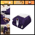 Soft Flannel Electric Heated Blanket Throw 50"X60", 9 Settings, Auto-off. Fixed Price $53.99.